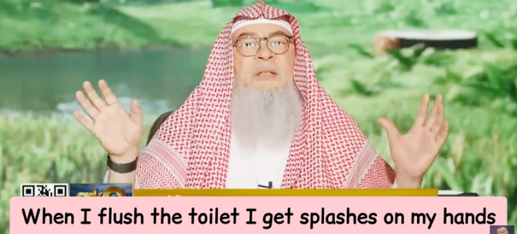 When I flush the toilet I get splashes on my hands but unsure if any got on my clothes, what to do?