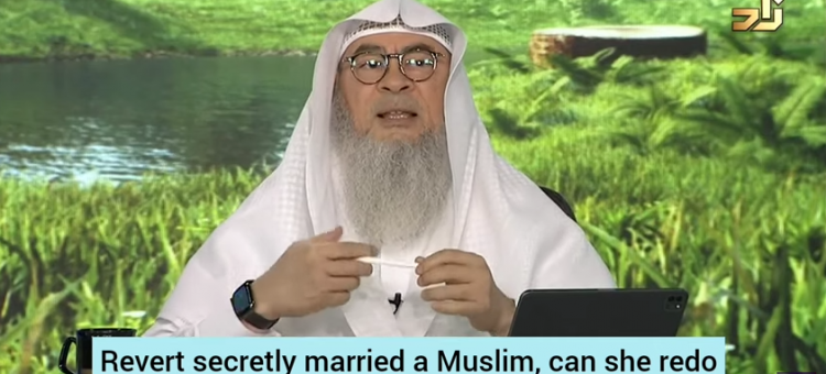 Revert secretly married a muslim, can she redo nikah & marry infront of her parents