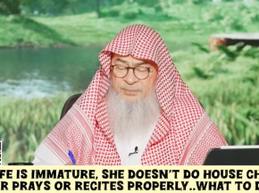My wife is immature Doesn’t do house chores nor prays or recites properly What to do