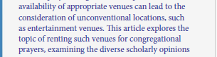 Renting Entertainment Venues for Friday and Eid Prayers