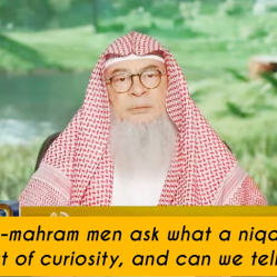 Cn non mahram men ask what a niqabi woman looks like out of curiosity Cn I tell them