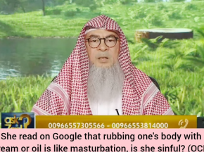 She read on Google that rubbing one's body with cream or oil is like masturbation, is she sinful OCD