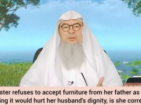 She refuses to take furniture (dowry) from her father in her wedding, is she correct