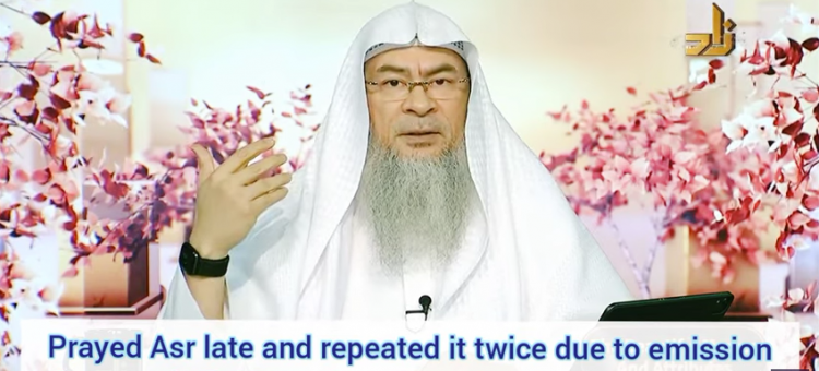 Prayed Asr late, repeated twice due of emission of prostatic fluid but asr time ended