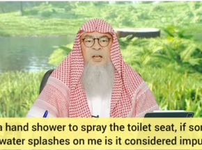 I use hand shower to spray toilet seat, if water splashes back on me, is it impure?