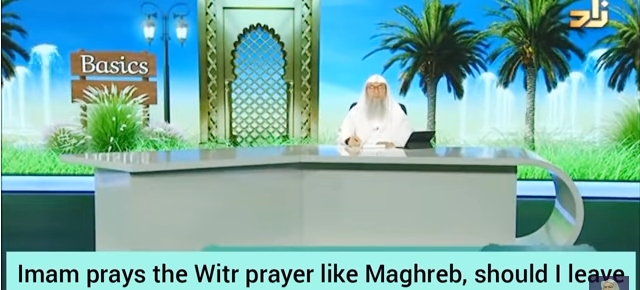 Imam prays witr like maghrib, should I leave after taraweeh & pray witr at home?