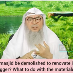 Can an old masjid be demolished or renovated? What to do with the old materials?