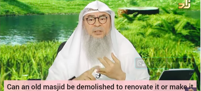 Can an old masjid be demolished or renovated? What to do with the old materials?