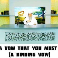 What is a vow that you must fulfill? (A binding vow)