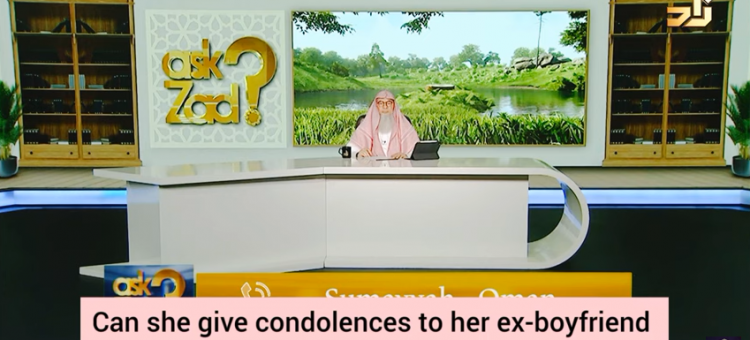 Can she give condolences to her ex boyfriend or non mahram friends?