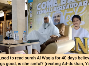 She used to read Waqia for 40 days believing it wards off poverty, is she sinful?