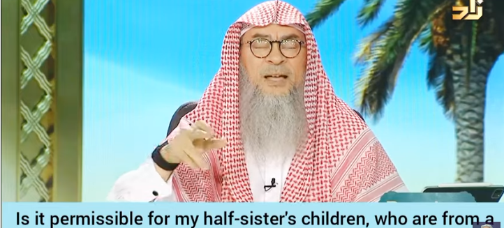 Is it permissible for my half sister's illegitimate children to stay with my father?