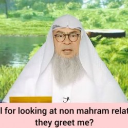 Am I sinful for looking at non mahram relatives when they greet me?