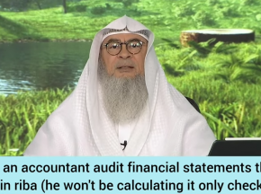 Can an accountant audit financial statements that contain Riba ( he will only check & not calculate)