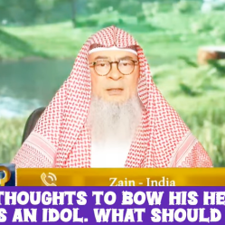He gets thoughts to bow his head when he sees an idol...what should he do? #islam