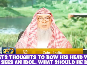 He gets thoughts to bow his head when he sees an idol...what should he do? #islam