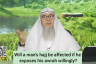 Will a man's hajj be affected if he exposes his awrah willingly?