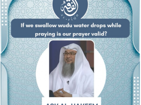 If we swallow wudu water drops while praying is our prayer valid
