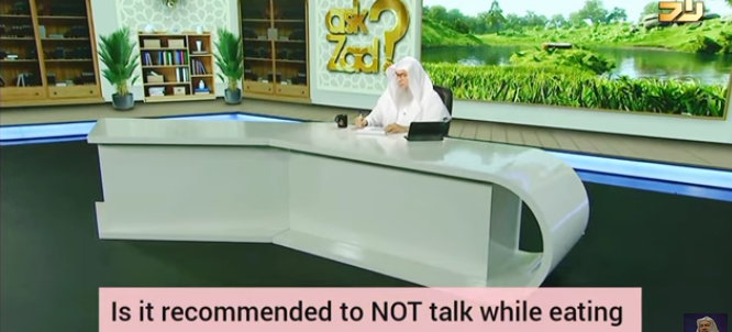 Is it recommended to Not talk while eating?
