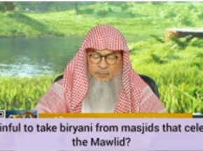 Can I eat biryani given in masjid as they celebrate Milad Mawlid Birthday of Prophet