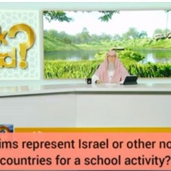 Can muslims represent Israel or other non muslim countries for a school activity?