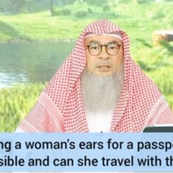 Is exposing a woman's ears for passport photo permissible?