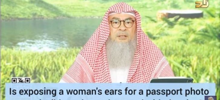 Is exposing a woman's ears for passport photo permissible?