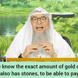 How to know exact amount of gold on jewelry that also has stones, to pay zakat?