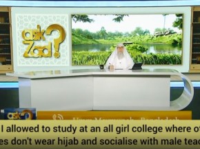 Can I study at girls college with male teachers where other girls don't wear hijab?