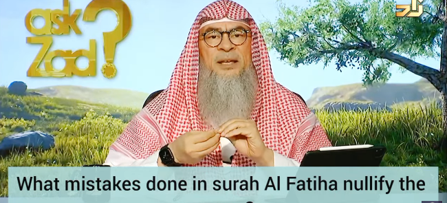 What mistakes done in reciting Fatiha would nullify the prayer?
