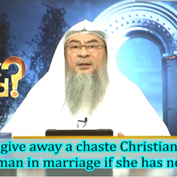 ​Who can give away a chaste Christian lady to Muslim Man in marriage if she has no family?