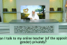 Can I talk to my online teacher (of the opposite gender) privately?