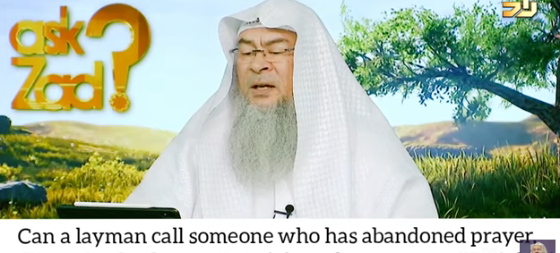 Can laymen call a person who doesn't pray, asks from dead kafir or is there a process?