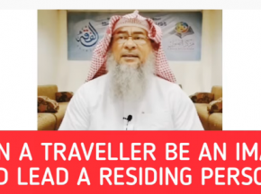 Can a traveler be an Imam for residents & Must traveler pray full behind resident Imam