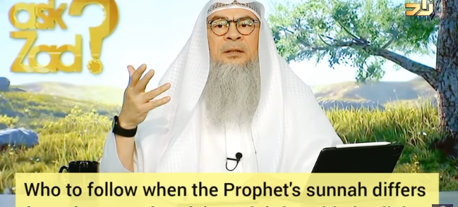 Who to follow when Prophet's sunnah differs from sunnah of 4 rightly guided caliphs?