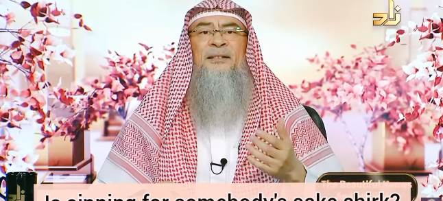 Is sinning for somebody's sake shirk?