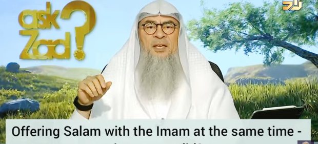 Offering salam with imam at the same time, is prayer valid? What about before imam?