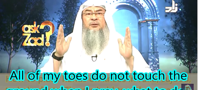 All of my toes do not touch the ground when I pray, What to do?