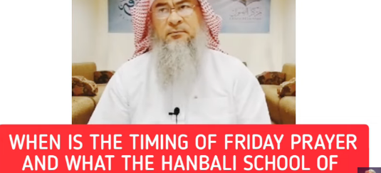 What time is the Friday prayer & What is the opinion of Hanbali school of thought?