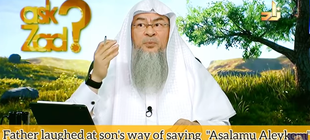 Father laughed at Son's way of saying 'Assalamu Alaykum' (due to poor Arabic), Is this Kufr?