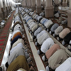 Multiple Congregations in the Same Mosque because of Limited Space